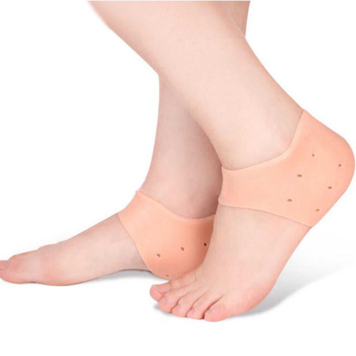 1 Pair Silicone Gel Heel Pad Socks for Pain Relief & Anti Crack Heel - Duvera