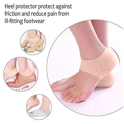 1 Pair Silicone Gel Heel Pad Socks for Pain Relief & Anti Crack Heel - Duvera