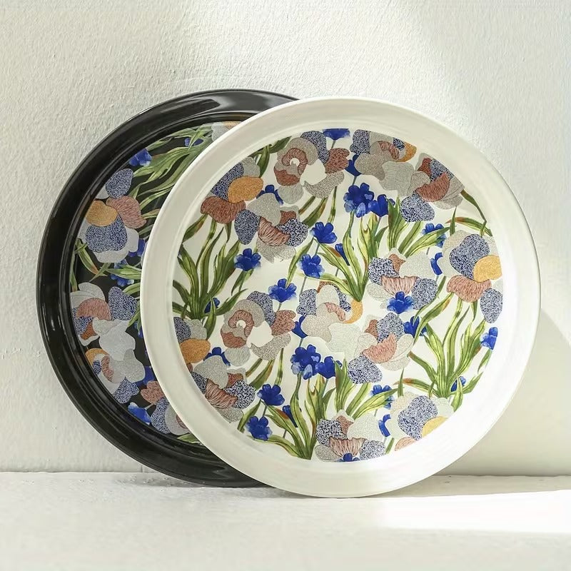 Flower Ceramic Coffee Mug with Saucer Plate