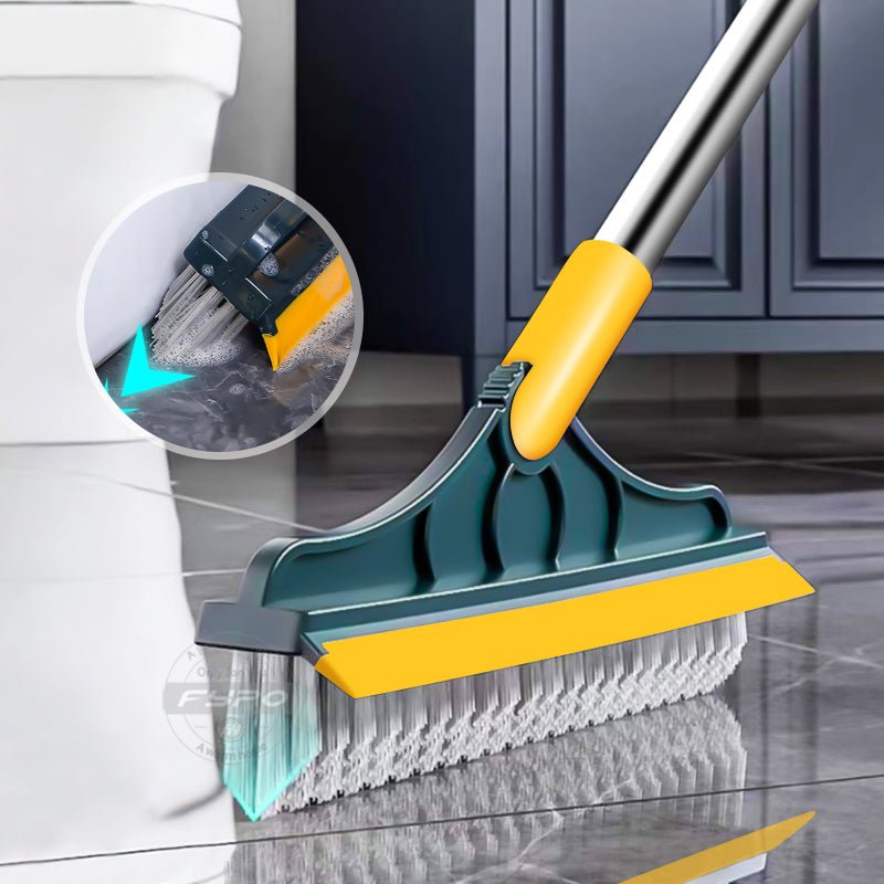 2 In 1 Floor Scrub Cleaning Brush With Removable Long Handle. - Duvera