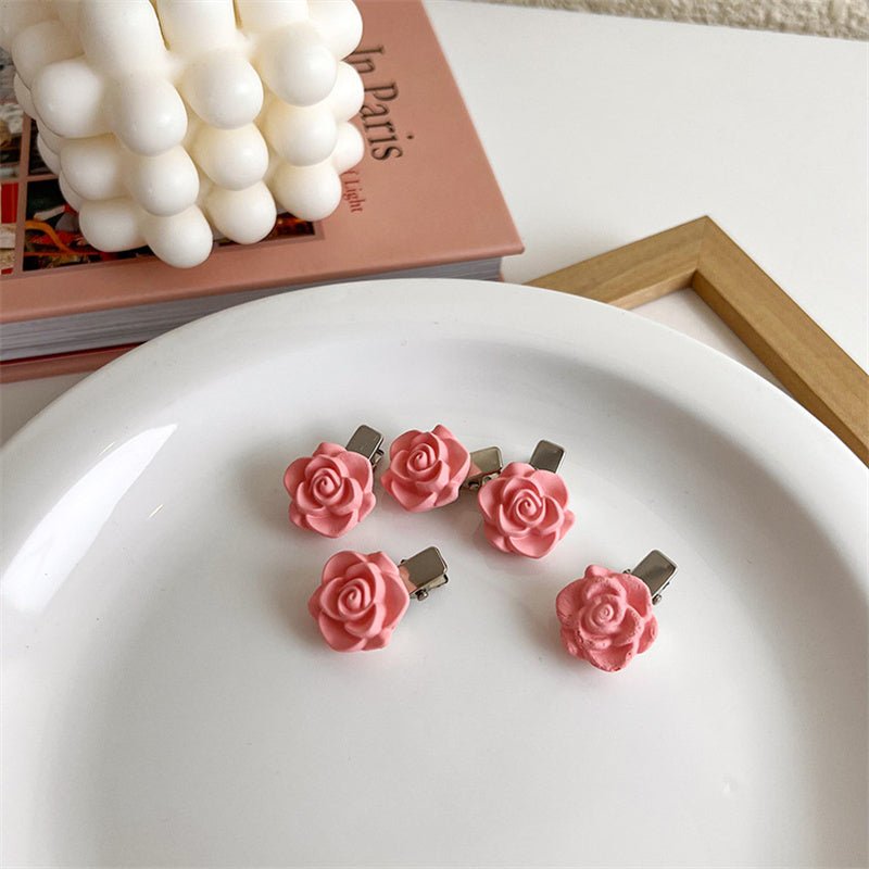 2Pcs Bow & Rose Hair Clip - Duvera