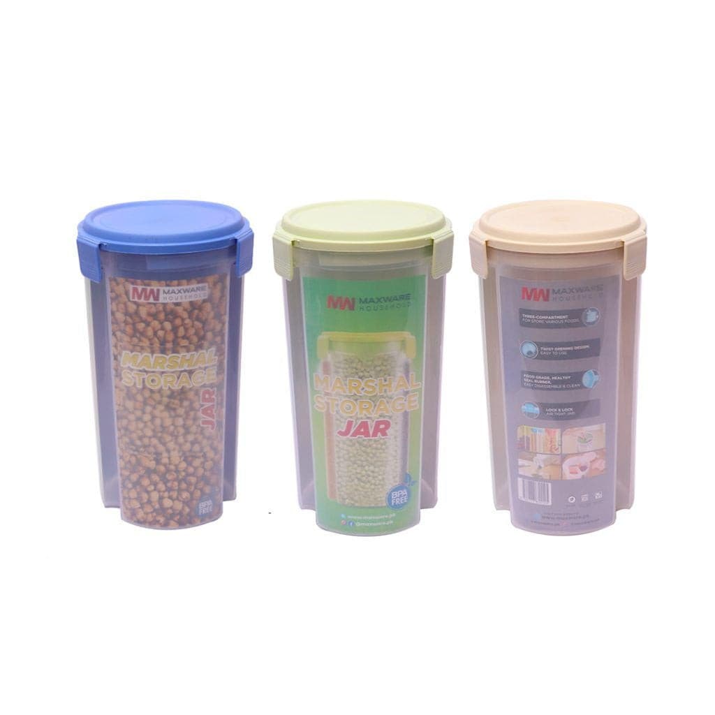 3 Portions Air Tight Storage Container for Multipurpose Use - Duvera