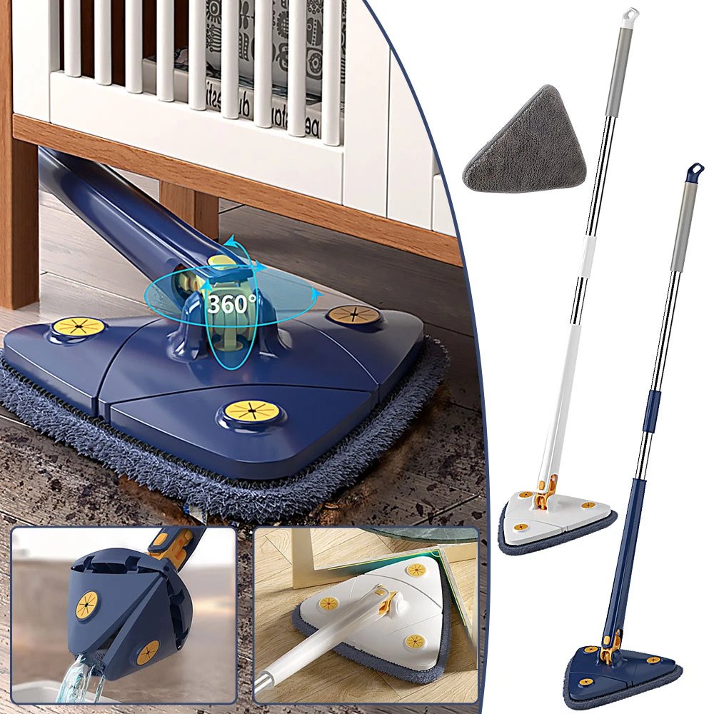 360° Rotatable Adjustable Cleaning Triangle Mop Multipurpose Cleaning Brush. - Duvera
