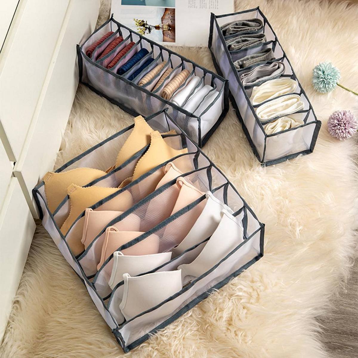 3PCS Set Undergarments Organizer. - Duvera