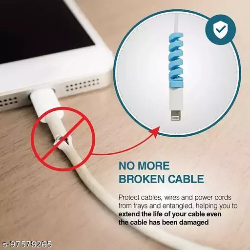 4 Pcs Pack Of Spiral Silicone Cable Protectors. - Duvera