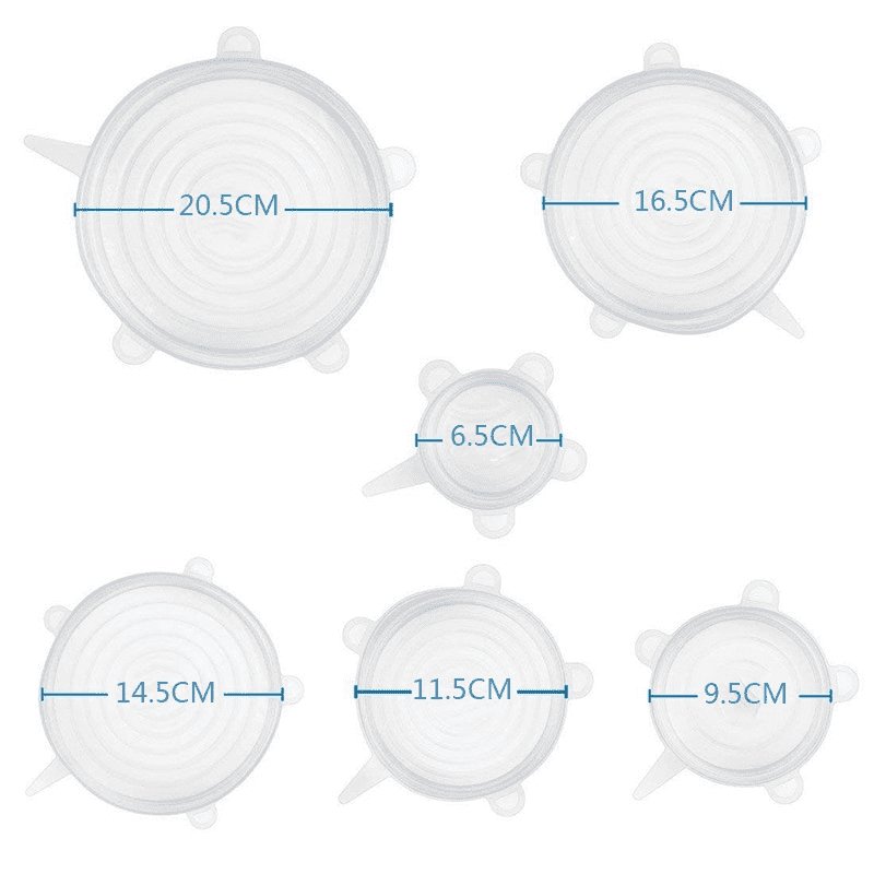 6 Pieces Silicon Lids - Duvera
