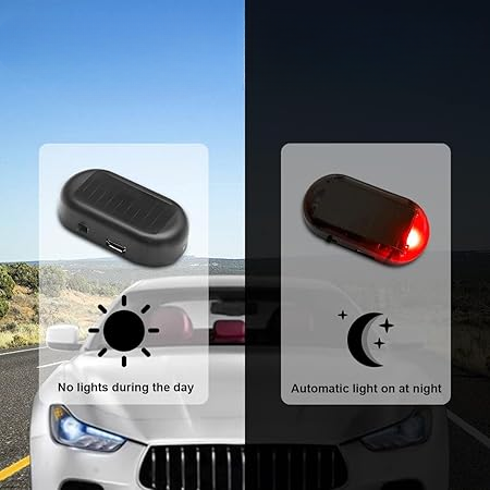 Solar Power Fake Security Alarm Light For Car