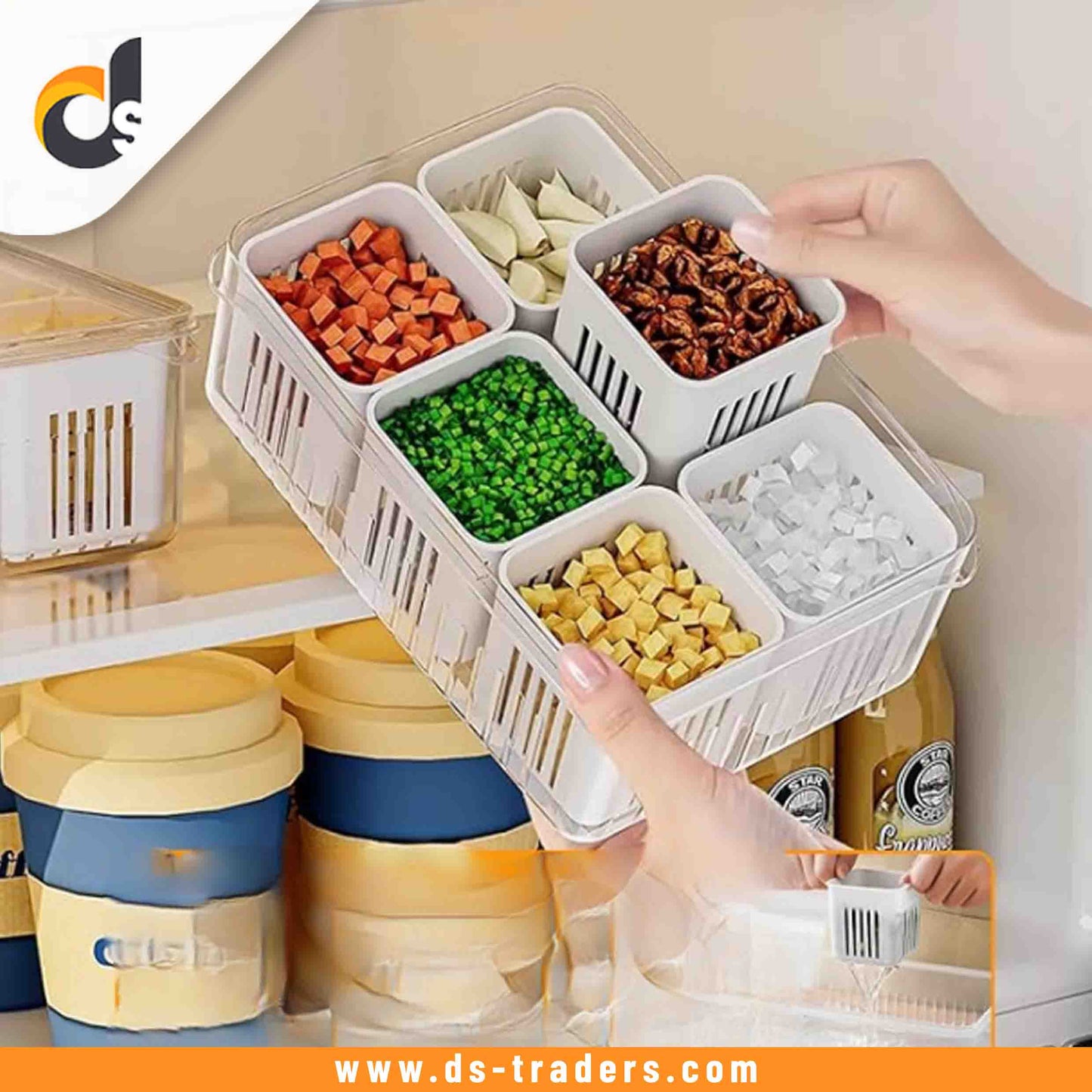 6 Grid Refrigerator drain storage Box