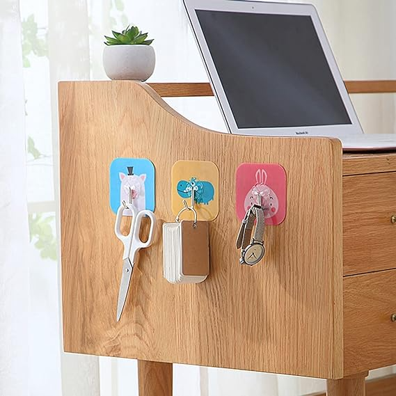 Pack Of 5 - Cute Cartoon Design Wall Sticker Hook (Random Design)