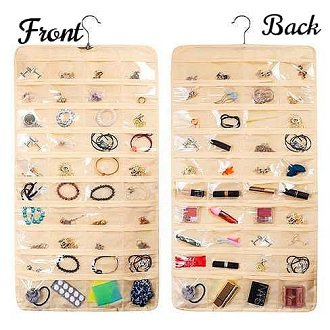 80 Pockets Clear PVC Double-sided Hanging Storage Bag. - Duvera