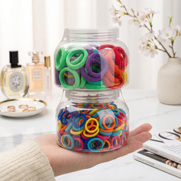 Colorful Hair Band with Jar 40PCs