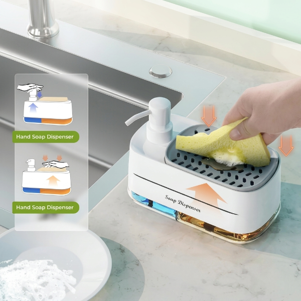 2-in-1 Kitchen Soap Dispenser Organizer