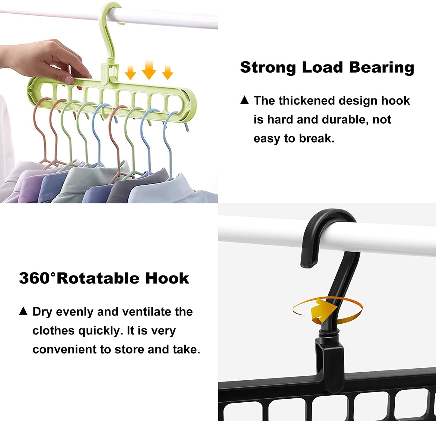 9 Hole Magic Rotating Hanger | Smart Cloth Organizer - Duvera