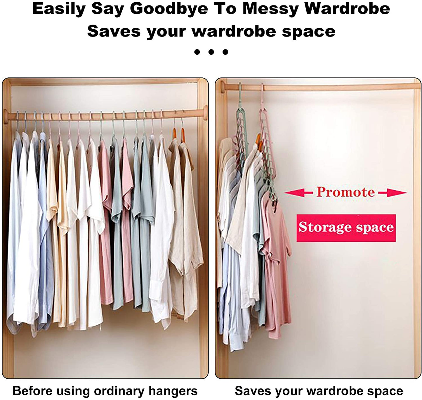 9 Hole Magic Rotating Hanger | Smart Cloth Organizer - Duvera