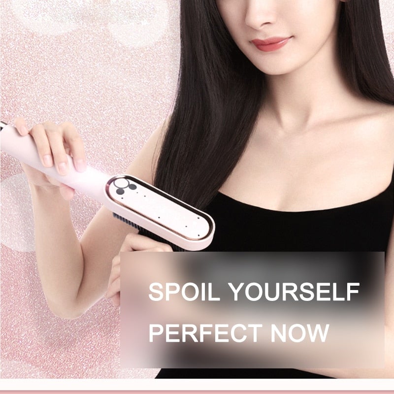 909 Hair Straightener - Ceramic Heated Hair Brush - Duvera