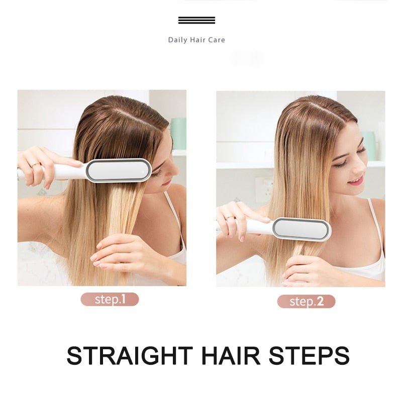 909 Hair Straightener - Ceramic Heated Hair Brush - Duvera