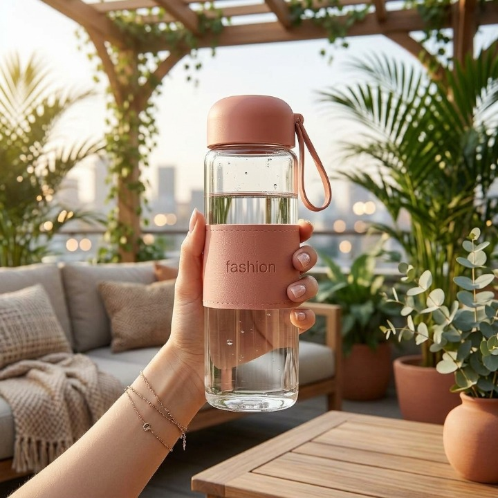 Elegant Silicone Sleeve Glass Bottle