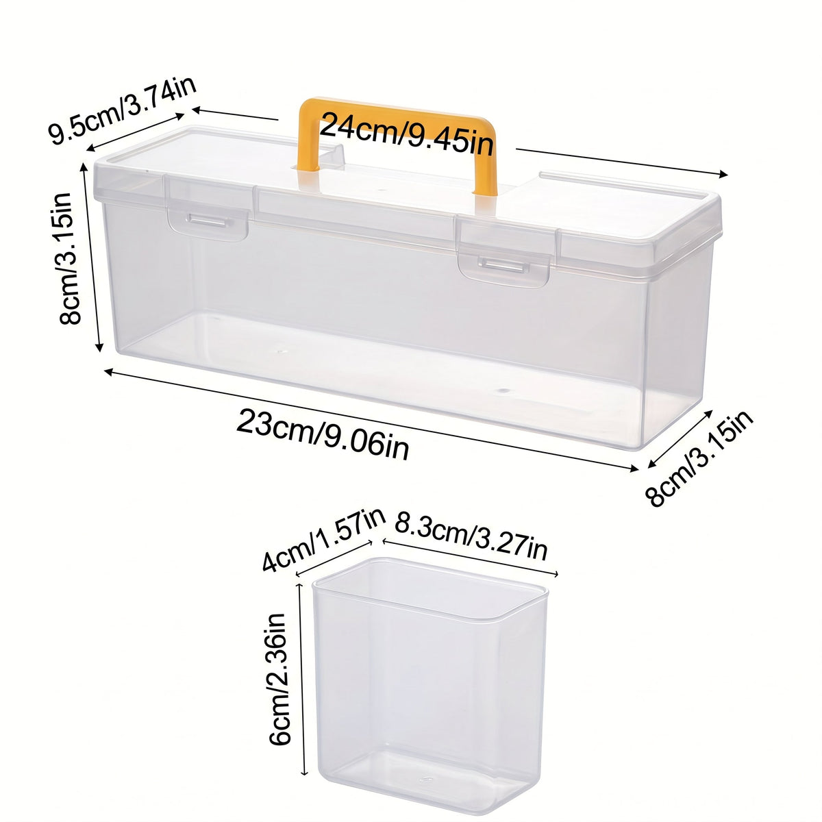 6-Grid Plastic Storage Box With Handle