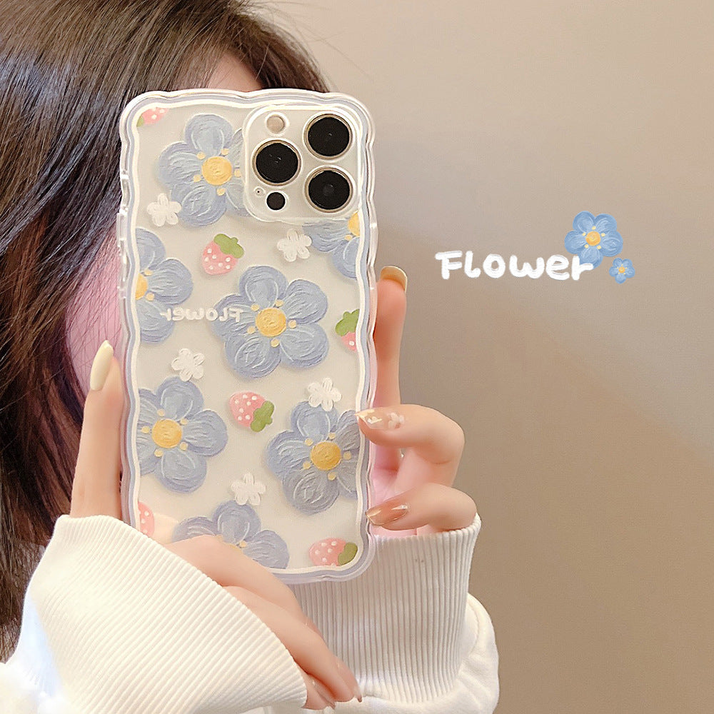Blue Flower Design iPhone back cover only