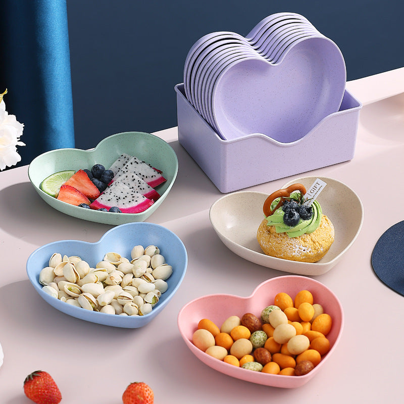 10pcs Multi Color Plate Set With Stand