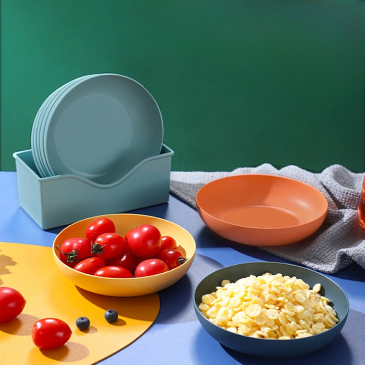 10pcs Multi Color Plate Set With Stand