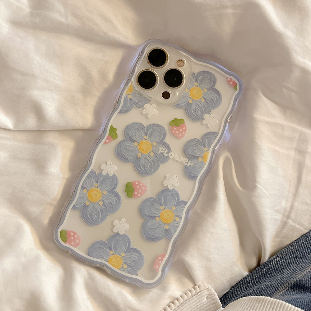Blue Flower Design iPhone back cover only
