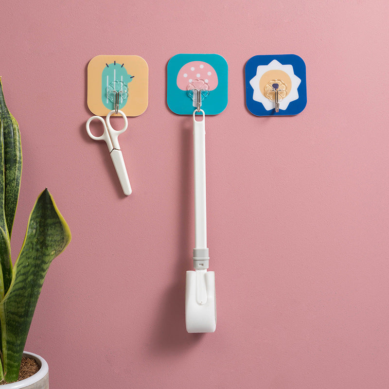 Pack Of 5 - Cute Cartoon Design Wall Sticker Hook (Random Design)