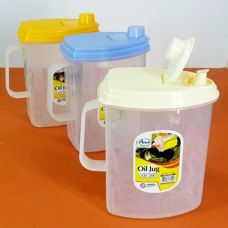 ARONI 1-LITRE KITCHEN PLASTIC OIL JUG - Duvera