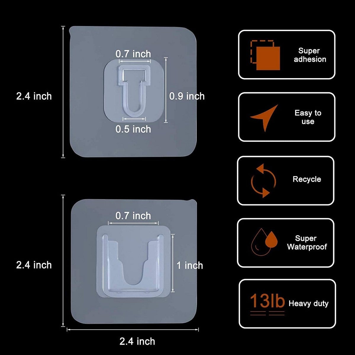 Double Sided Adhesive Wall Hooks