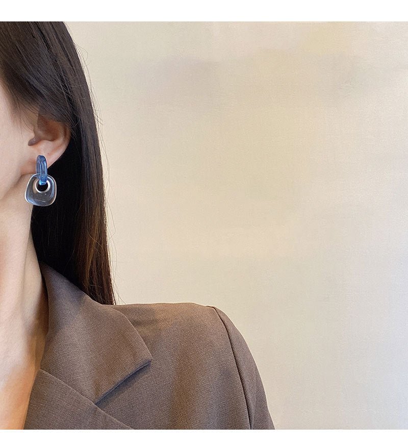 Blue Transparent Acrylic Earrings - Duvera