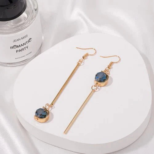 C Shape Blue Pearl Earrings - Duvera