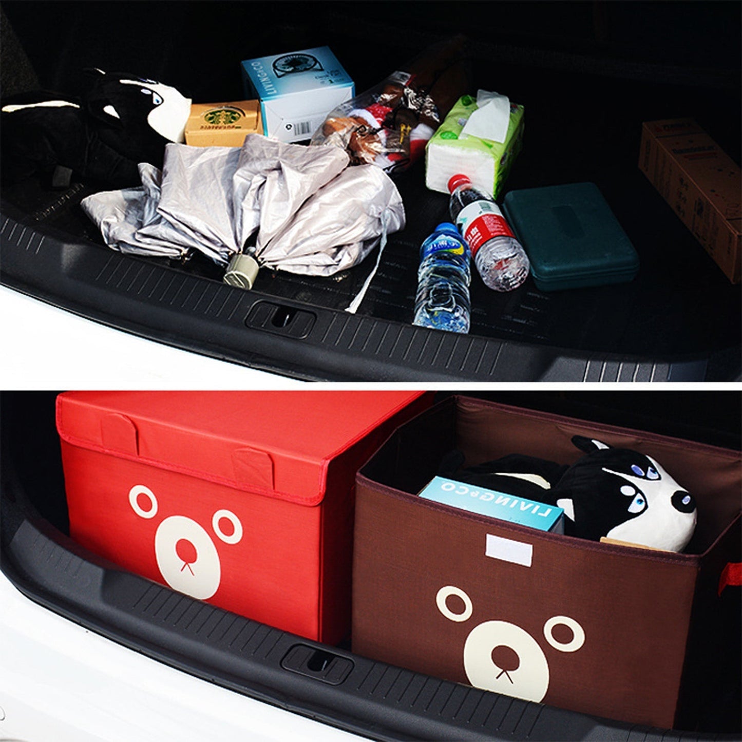 Cartoon Bear Foldable Storage Box For Multipurpose. - Duvera