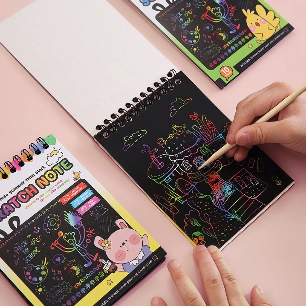 Children Scratch Arts Drawing Coils Painting Book. - Duvera