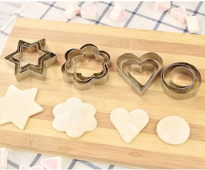 Cookie Cutters Shapes Baking Set12PCS Flower, Round, Heart, Star Shape. - Duvera