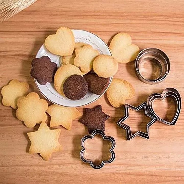Cookie Cutters Shapes Baking Set12PCS Flower, Round, Heart, Star Shape. - Duvera