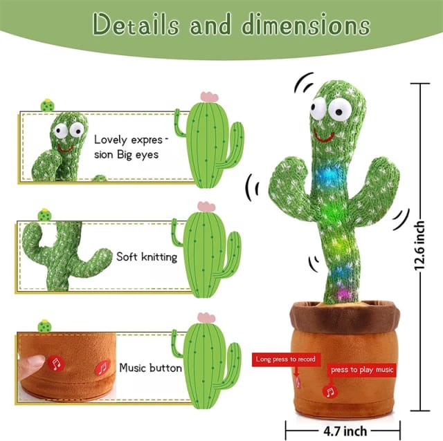 Dancing and Talking Cactus Toy for Kids - Duvera