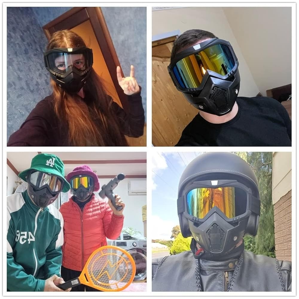 Hard Plastic Goggles Face-Mask with Dust-Mask