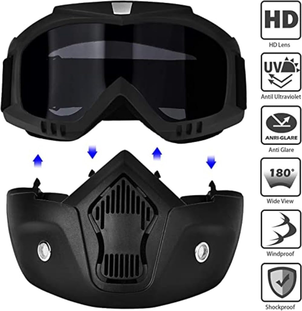 Hard Plastic Goggles Face-Mask with Dust-Mask
