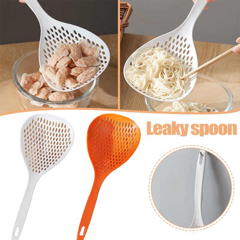 Durable Scoop Colander Strainer Spoon Plastic Water Scoop Colander For Cooking Baking Dumplings - Duvera