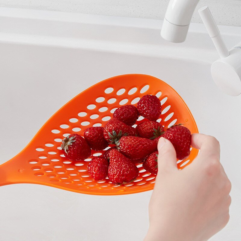 Durable Scoop Colander Strainer Spoon Plastic Water Scoop Colander For Cooking Baking Dumplings - Duvera