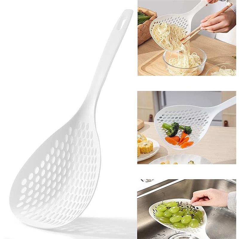 Durable Scoop Colander Strainer Spoon Plastic Water Scoop Colander For Cooking Baking Dumplings - Duvera