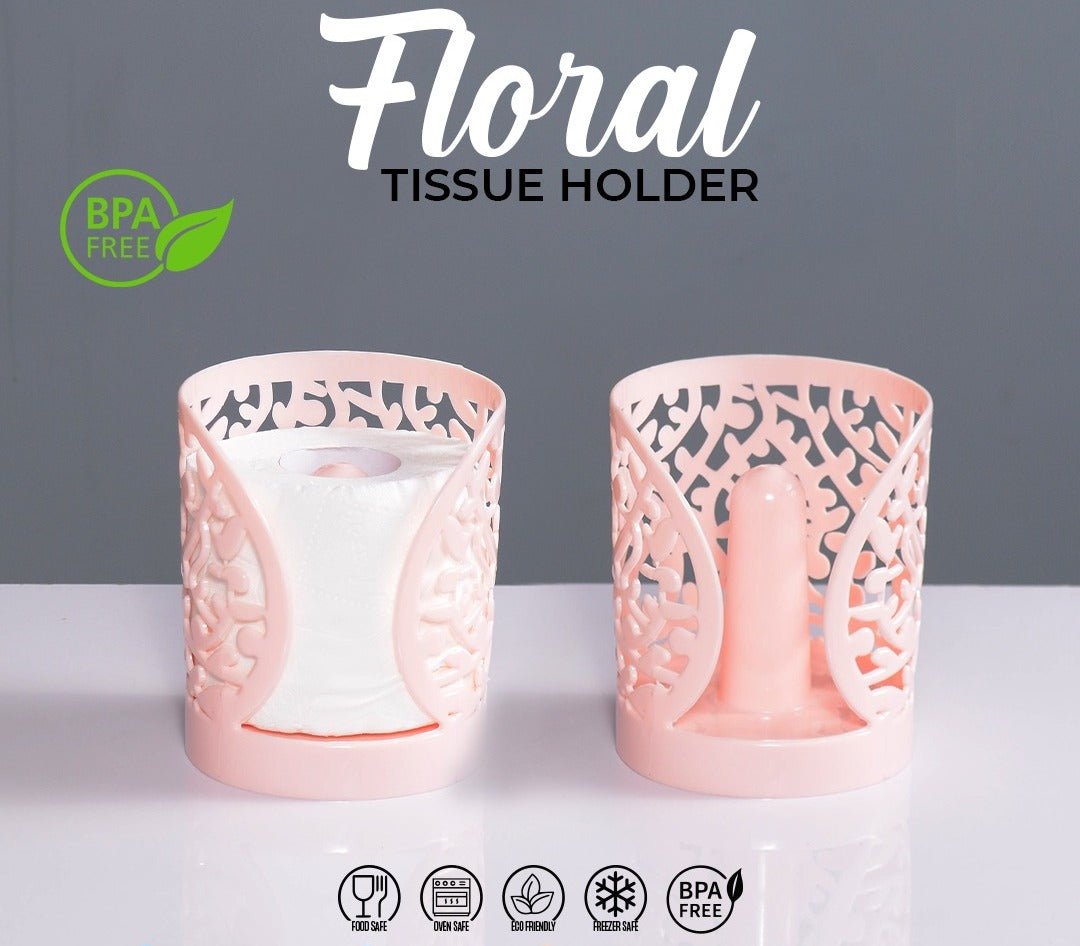 Flower Design Tissue Roll Paper Holder. - Duvera