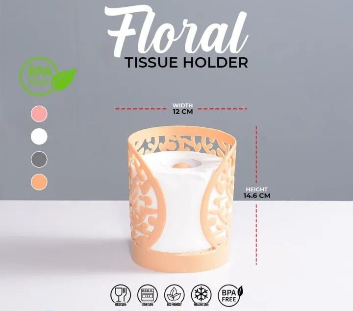 Flower Design Tissue Roll Paper Holder. - Duvera