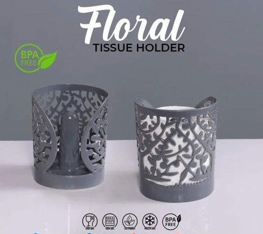 Flower Design Tissue Roll Paper Holder. - Duvera