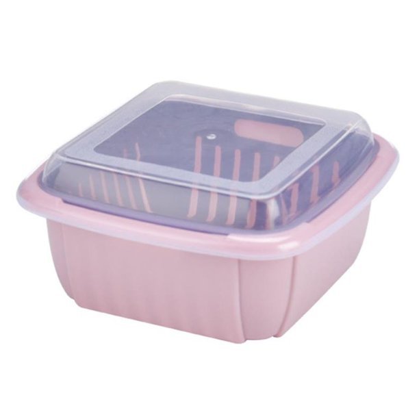 Fruit Vegetable Washing Drain Basket - Square Basket Strainer With Lid - Duvera