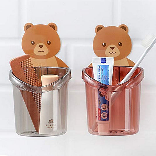 Home Bathroom Accessories Set Toothbrush Holder Toothpaste Storage Rack Wall Mount - Duvera