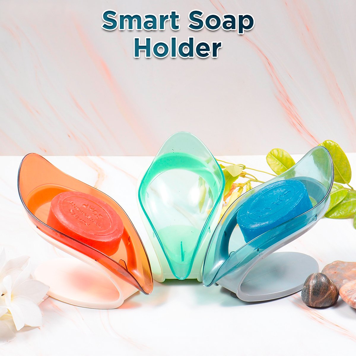 Leaf Style Smart Soap Dish Holder. - Duvera