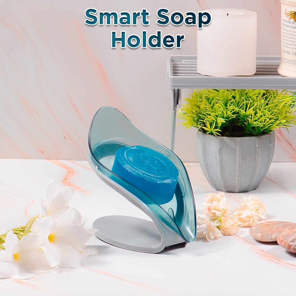 Leaf Style Smart Soap Dish Holder. - Duvera
