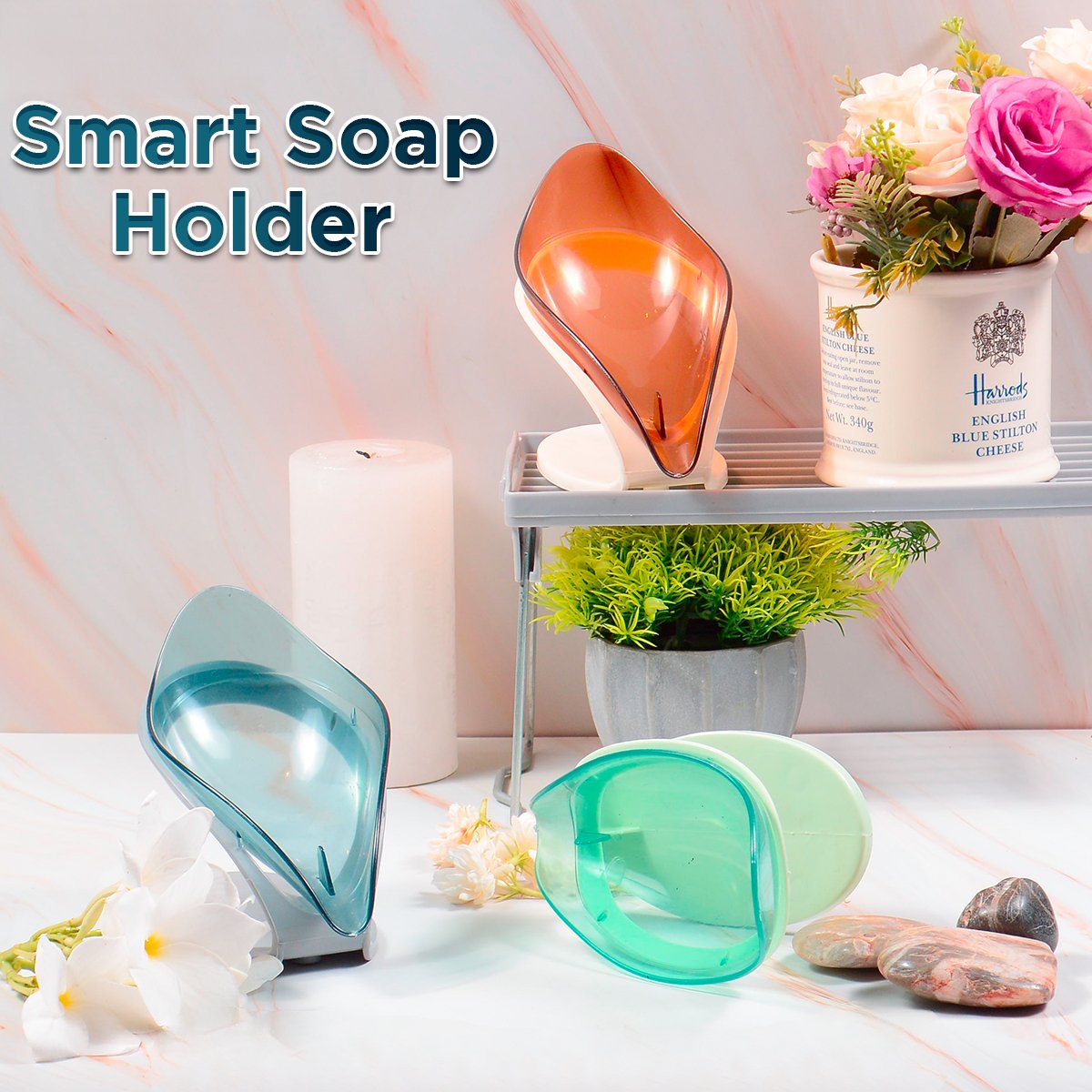 Leaf Style Smart Soap Dish Holder. - Duvera