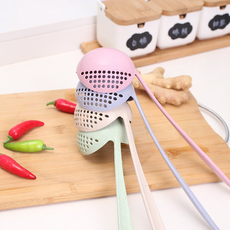 Long Handle 2 In 1 Cooking Colander Slotted Spoon. - Duvera